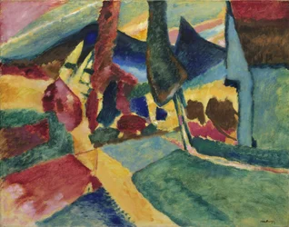 Landschaft mit zwei Pappeln, 1912