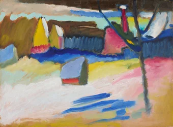 Murnau - Landschaft mit kahlem Baum