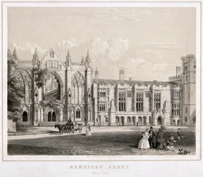 Westansicht der Newstead Abbey, Nottinghamshire, ca. 1860