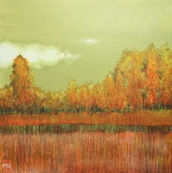 Spiegelung im herbstlichen Marschland