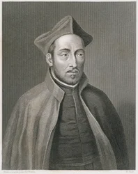 Ignatius von Loyola, gestochen von W. Holl, aus World Religion, veröffentlicht von A. Fullarton & Co.