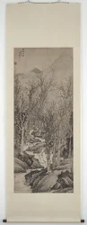 Erhabene Gelehrte in einem winterlichen Wald