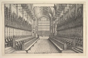 Chor und Stände in der St. Georgs-Kapelle, Windsor, 1660