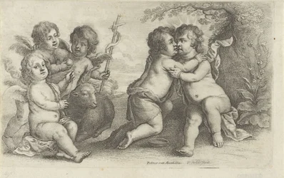 Christus, Johannes und drei Cherubinen