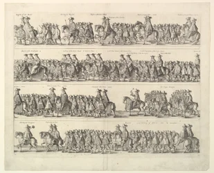 Krönungsprozession Karls II. durch London, 1662.