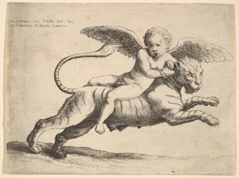 Amor auf einem Tiger, 1652