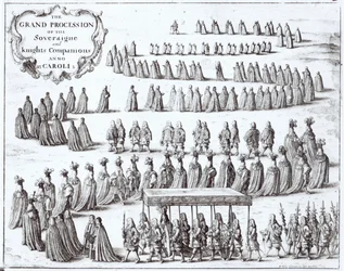 Große Prozession des Souveräns und der Ritter des Hosenbandordens in Windsor, 1672