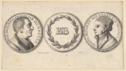 Medaillons mit Porträts von Sebald Beham und Anna Beham, 1647