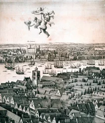 Panoramablick auf London, um 1670