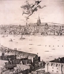 Panoramablick auf London, ca. 1670