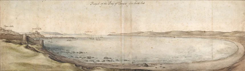 Aussicht auf die Bucht von Tanger von Südosten, Mitte 17. Jahrhundert