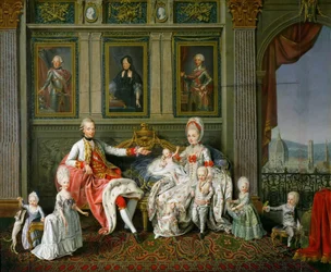 Leopold I., Großherzog der Toskana mit seiner Frau Maria Luisa und ihren Kindern