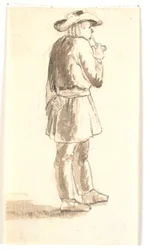 Stehender Mann mit Pfeife