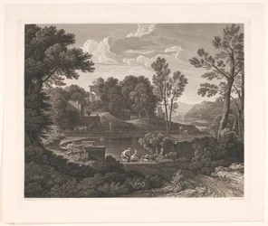 Arkadische Landschaft mit Grabdenkmälern