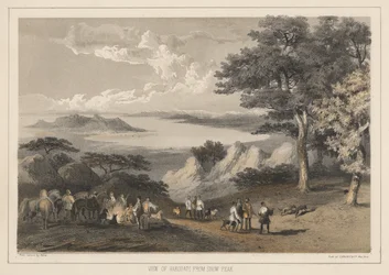 Blick auf Hakodadi vom Schneegipfel, 1855