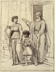 Hagar und Ismael verlassen Abraham