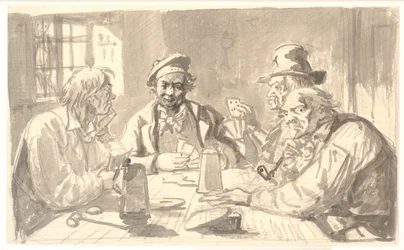 Kartenspiel in einem Wirtshauskeller