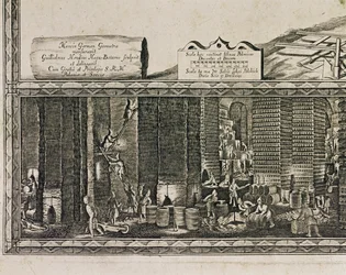 Die Salzminen von Wieliczka bei Krakau erzeugten etwa ein Drittel des Einkommens der polnischen Könige (Gravur)