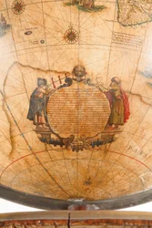 Großes Paar Bibliotheksgloben, der terrestrische 1645/48, der himmlische nach ca. 1630