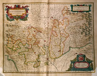 Karte des Herzogtums Monferrato aus Regionum Italiae von Willem Blaeu
