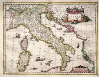 Karte von Italien, aus Theatrum Orbis Terrarum von Willem Blaeu, Amsterdam