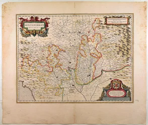 Das Herzogtum Monferrato, Karte von Willem Blaeu, Amsterdam, Kupferstich