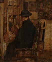Das Atelier von Willem Linnig I, Vater des Malers