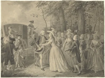 Begegnung von Prinzessin Wilhelmina mit ihrem Bruder König Friedrich III. von Preußen in Kleve, 1788