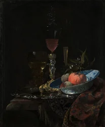 Weinglas und eine Schale mit Obst, 1663