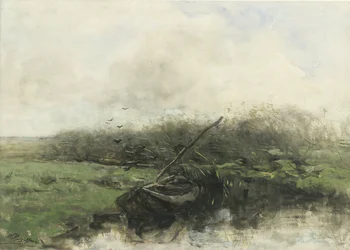 Ruderboot in einem Graben