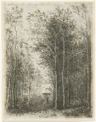 Waldlandschaft mit Holzsammlern
