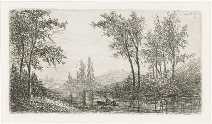 Flusslandschaft mit Boot