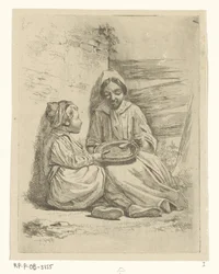 Mädchen und Junge löffeln aus einem Teller