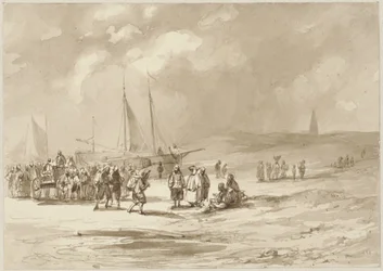 Strand mit Fischern