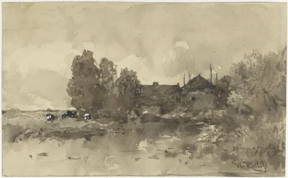 Landschaft mit Bauernhof