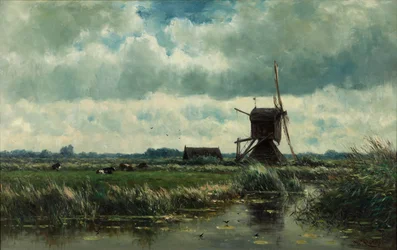 Polderlandschaft mit Windmühle bei Abcoude