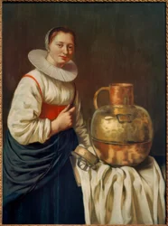 Eine Frau mit Kupferkanne