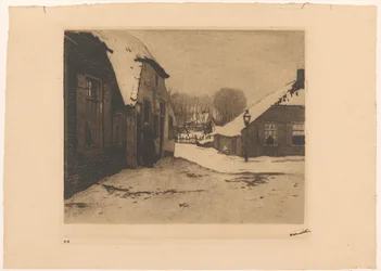 Verschneite Häuser in Ede