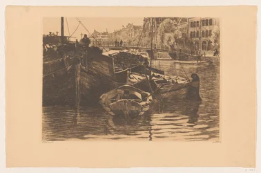 Torfboote in der Oude Schans in Amsterdam