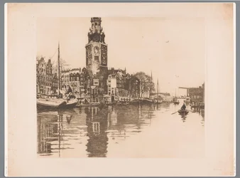 Blick auf den Montelbaanstoren in Amsterdam