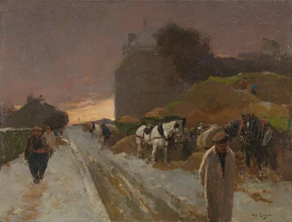 Straße in Montmartre, Paris, im Winter