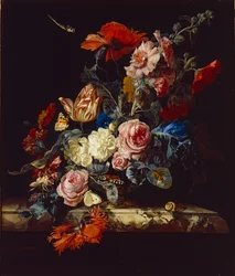 Eine Vase mit Blumen