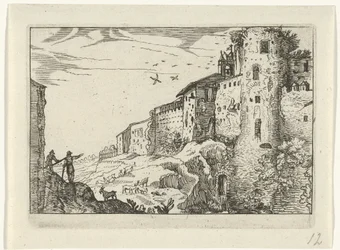 Landschaft mit römischer Ruine