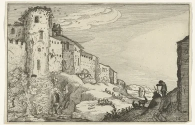 Landschaft mit römischer Ruine