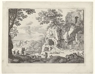Landschaft mit einer Ruine