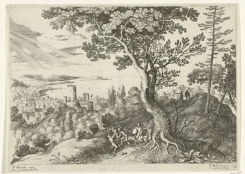 Reisender wird von Räubern angegriffen (Italienische Landschaften)