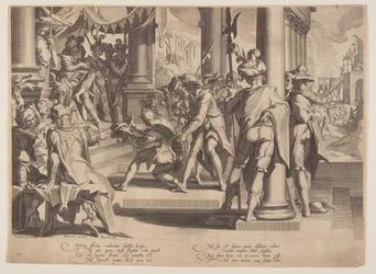 Allegorie der Gerechtigkeit, Heiligkeit des Gesetzes, Tafel 12 aus Throne der Gerechtigkeit