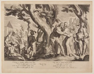Begegnung von Moses und Jethro, Platte 1 aus Thrones of Justice (Thronus Iustitiae)