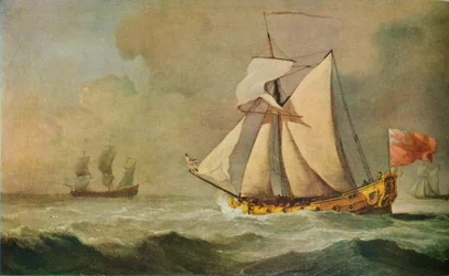 Die Cleveland Yacht auf See bei frischer Brise, 1678