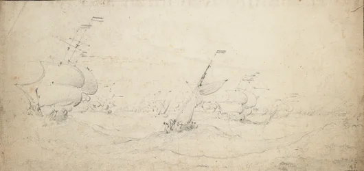 Eine niederländische Nachhutstaffel bei schwerer See, ca. 1672